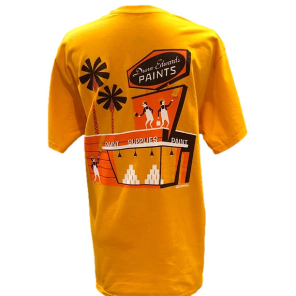 NWOT Dunn-Edwards SHAG Designed Vintage Inspired Men's Orange Tee M - Picture 4 of 8